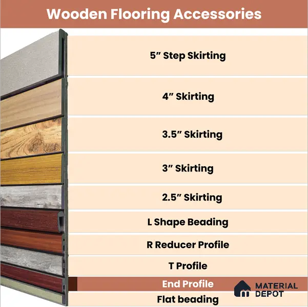 MDF Edge Profile Evoke TF 00300 S | 8 ft x 16 mm x 12 mm | Compatible for Laminate Wood Floor LF 00339 E