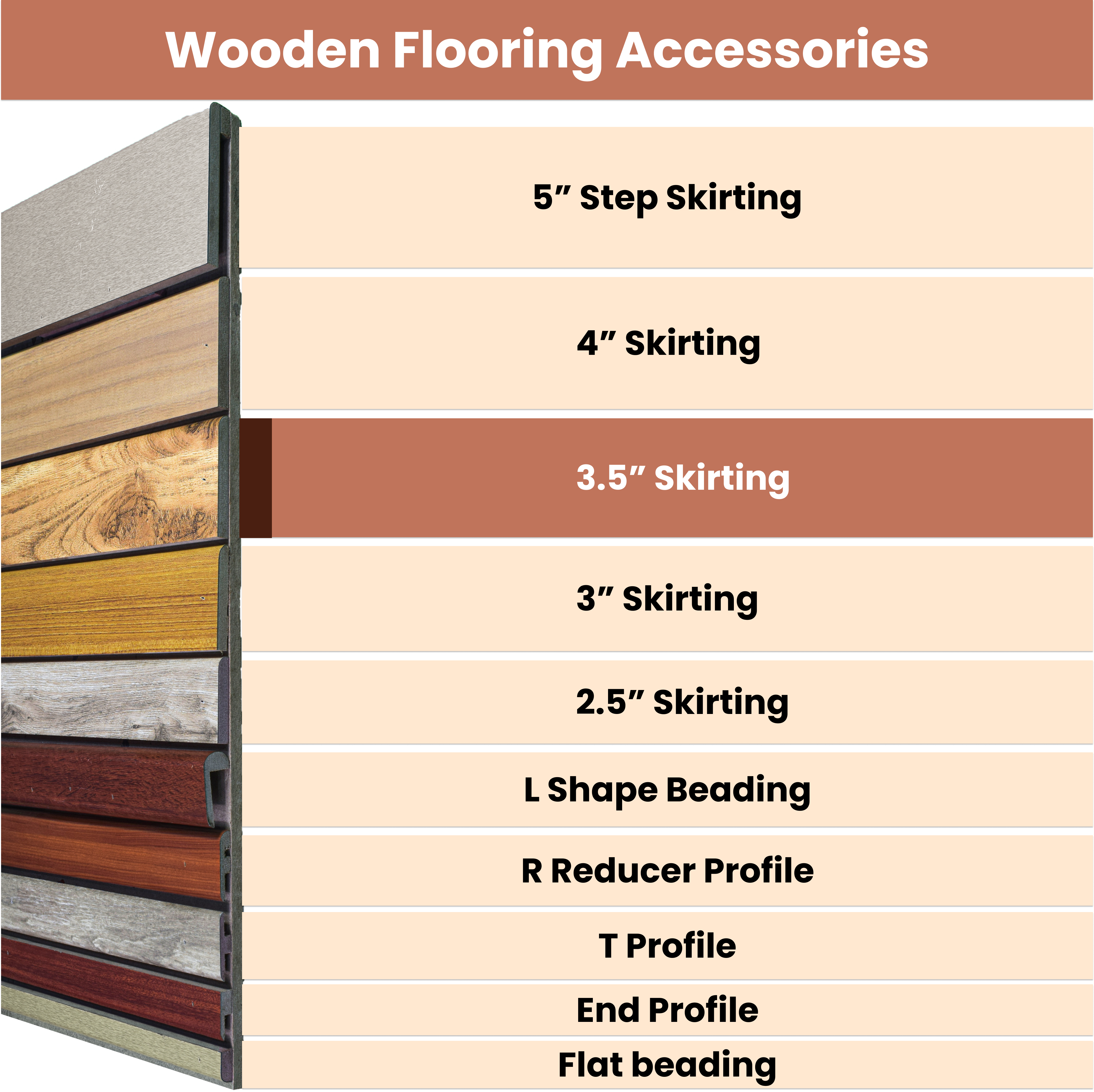 MDF Skirting Aristo PM 00356 F | 8 ft x 3.5 Inch | Compatible for Laminate Wood Floor LF 00243