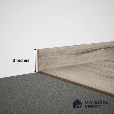 MDF Skirting Aristo Premium PM 00369 E | 8 ft x 3 Inch | Compatible for Laminate Wood Floor LF 00246