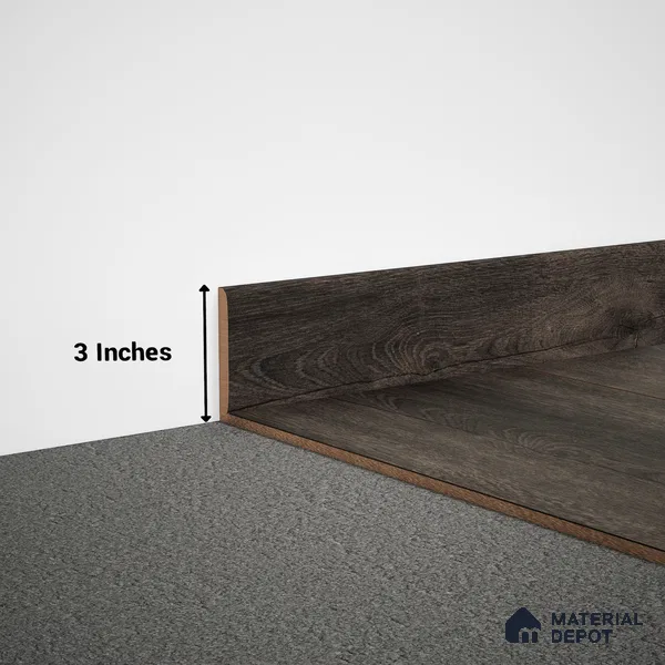 MDF Skirting Aristo Premium PM 00372 E | 8 ft x 3 Inch | Compatible for Laminate Wood Floor LF 00253