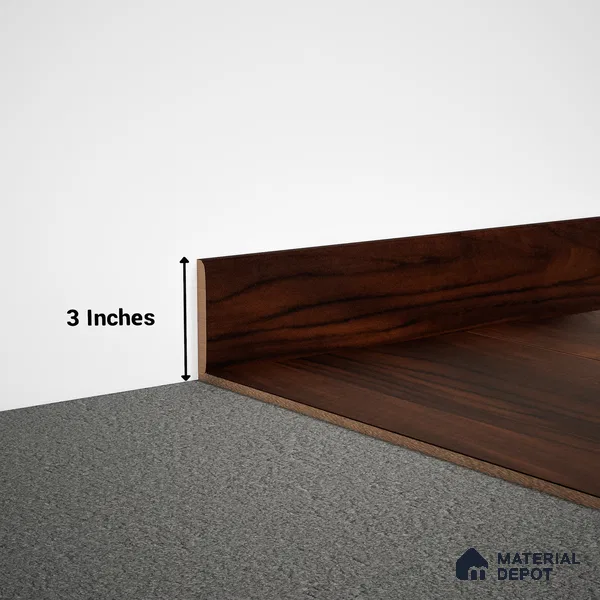 MDF Skirting Aristo Premium PM 00355 E | 8 ft x 3 Inch | Compatible for Laminate Wood Floor LF 00254