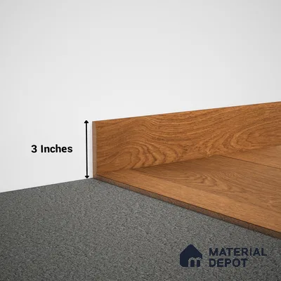 MDF Skirting Aristo Premium PM 00368 E | 8 ft x 3 Inch | Compatible for Laminate Wood Floor LF 00256