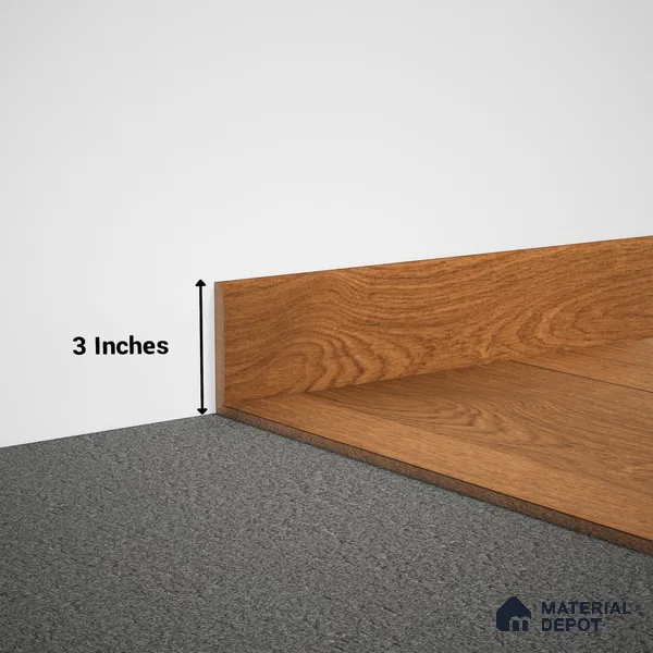 MDF Skirting Aristo Premium PM 00368 E | 8 ft x 3 Inch | Compatible for Laminate Wood Floor LF 00256