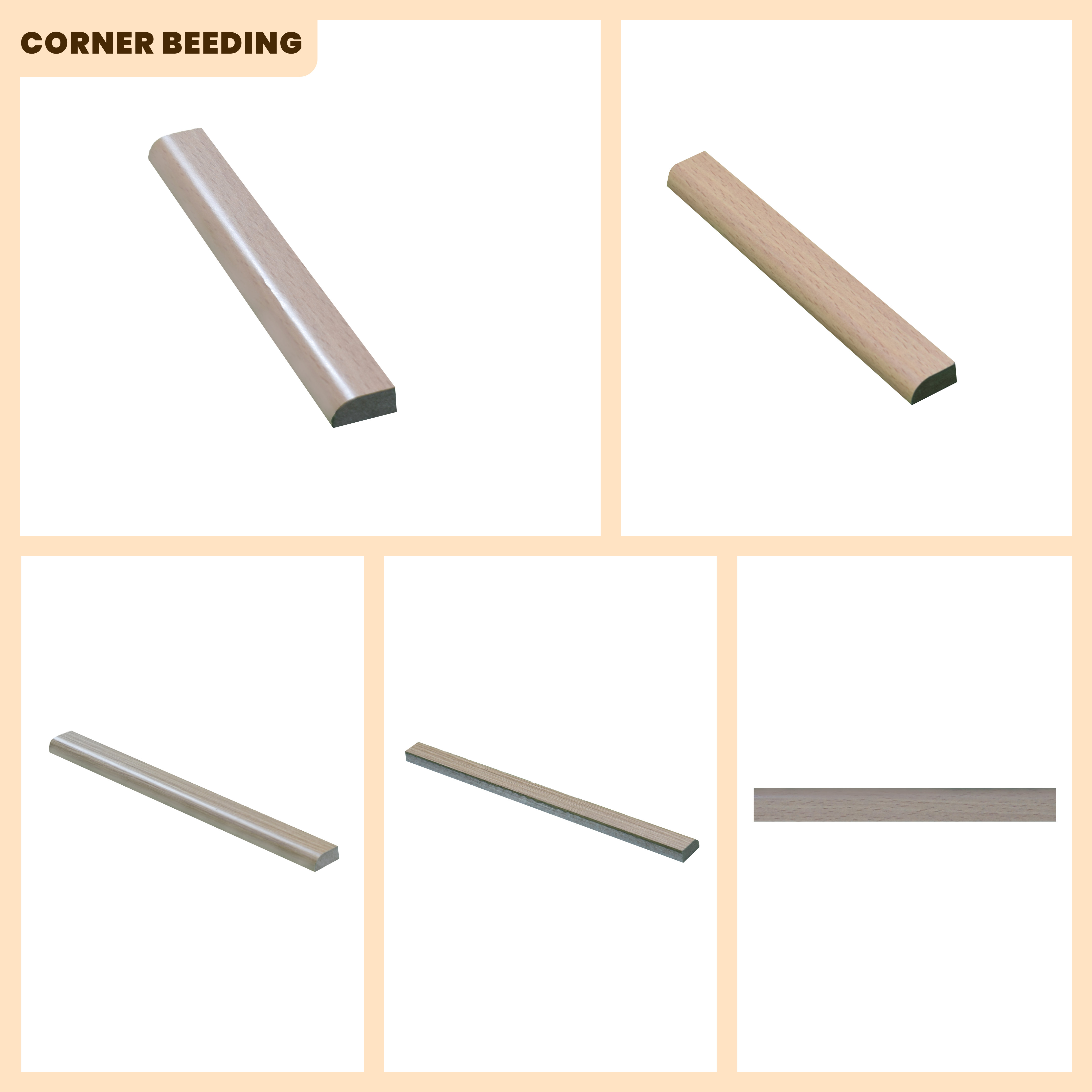 MDF Corner Beading Profile Aristo PM 00357 B | 8 ft x 18 mm x 12 mm | Compatible for Laminate Wood Floor LF 00257