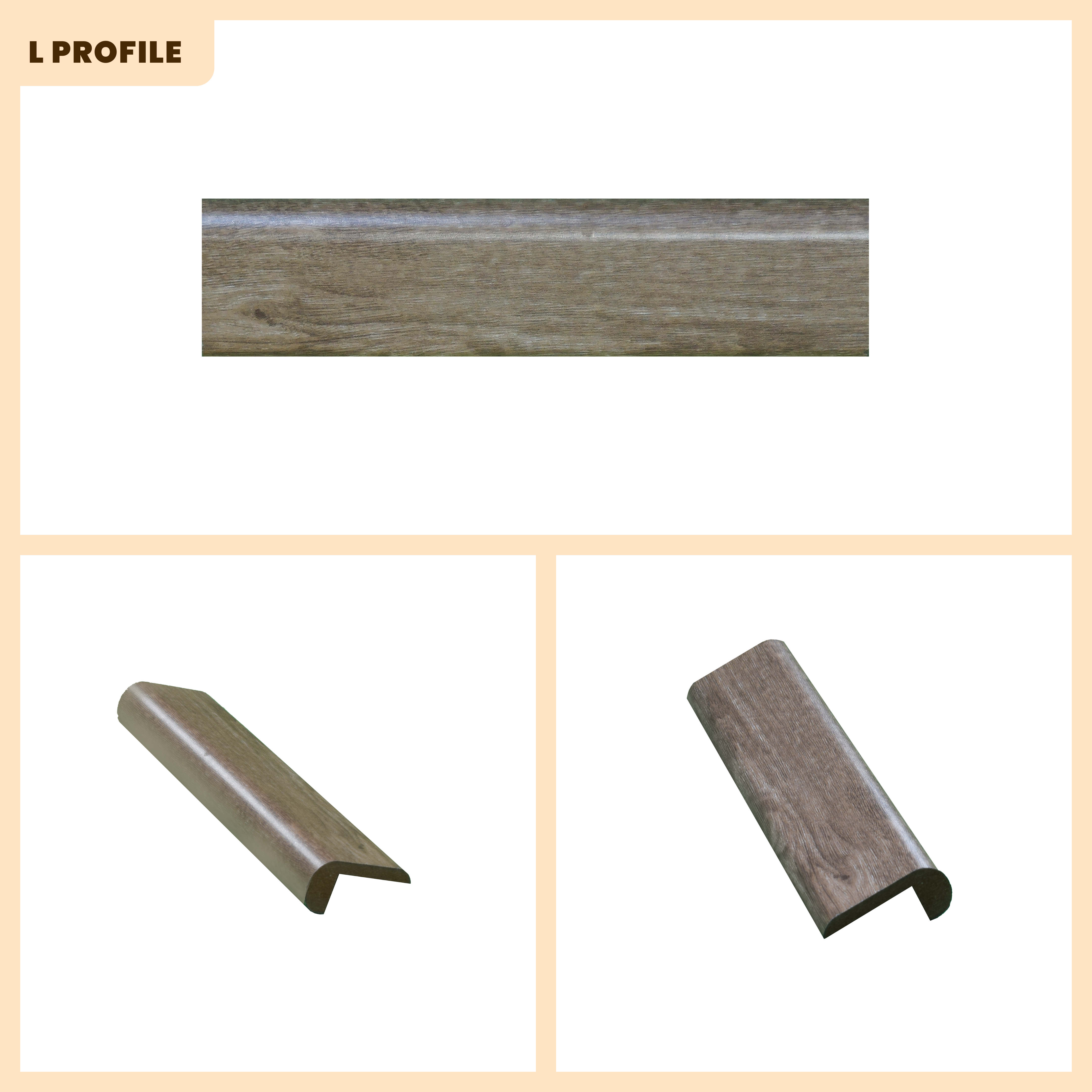 MDF L Nosing Profile Aristo PM 00357 W | 8 ft x 25 x 25 x 12 mm | Compatible for Laminate Wood Floor LF 00257