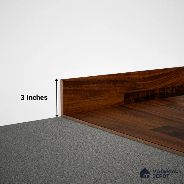 MDF Skirting Gleam PM 00385 E | 8 ft x 3 Inch | Compatible for Laminate Wood Floor LF 00261