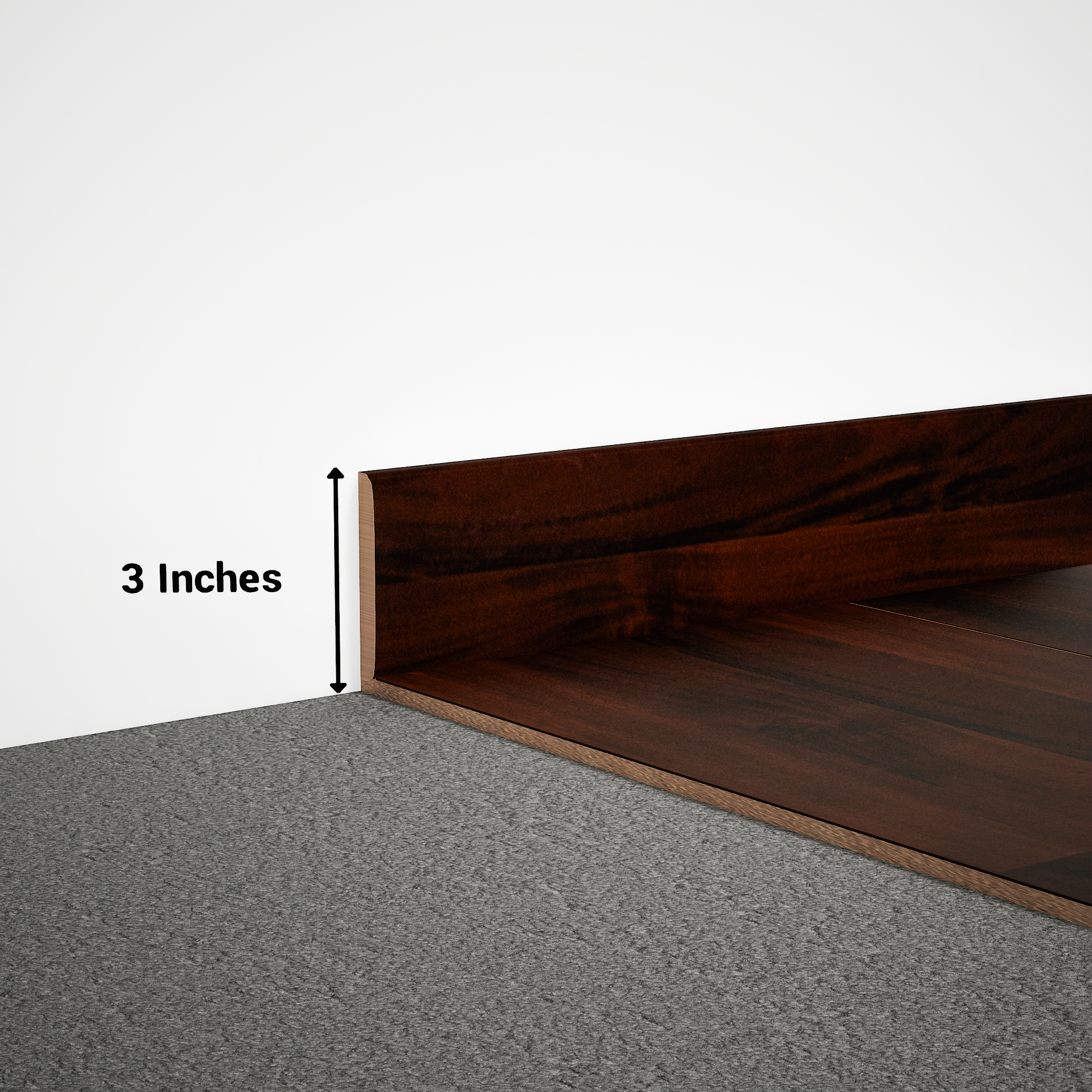 MDF Skirting Gleam PM 00386 E | 8 ft x 3 Inch | Compatible for Laminate Wood Floor LF 00263