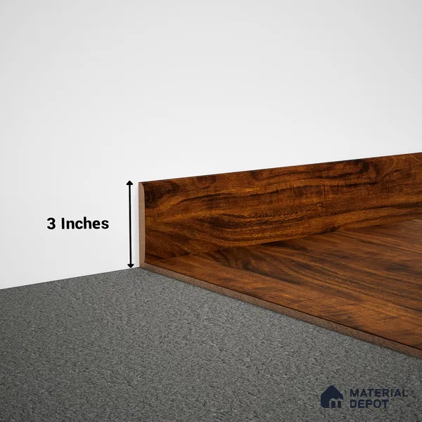 MDF Skirting Heirloom PM 00353 E | 8 ft x 3 Inch | Compatible for Laminate Wood Floor LF 00267