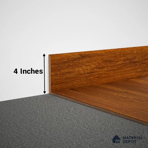 MDF Skirting Heirloom PM 00348 G | 8 ft x 4 Inch | Compatible for Laminate Wood Floor LF 00268