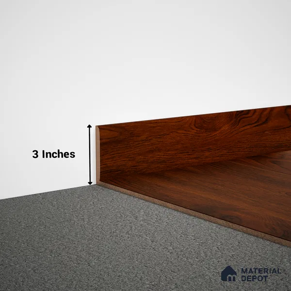 MDF Skirting Heirloom PM 00350 E | 8 ft x 3 Inch | Compatible for Laminate Wood Floor LF 00269