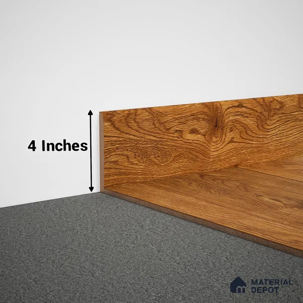 MDF Skirting Heirloom PM 00354 G | 8 ft x 4 Inch | Compatible for Laminate Wood Floor LF 00272
