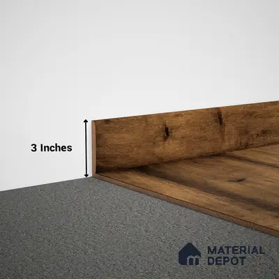 MDF Skirting Edge Flow PM 00382 E | 8 ft x 3 Inch | Compatible for Laminate Wood Floor LF 00273