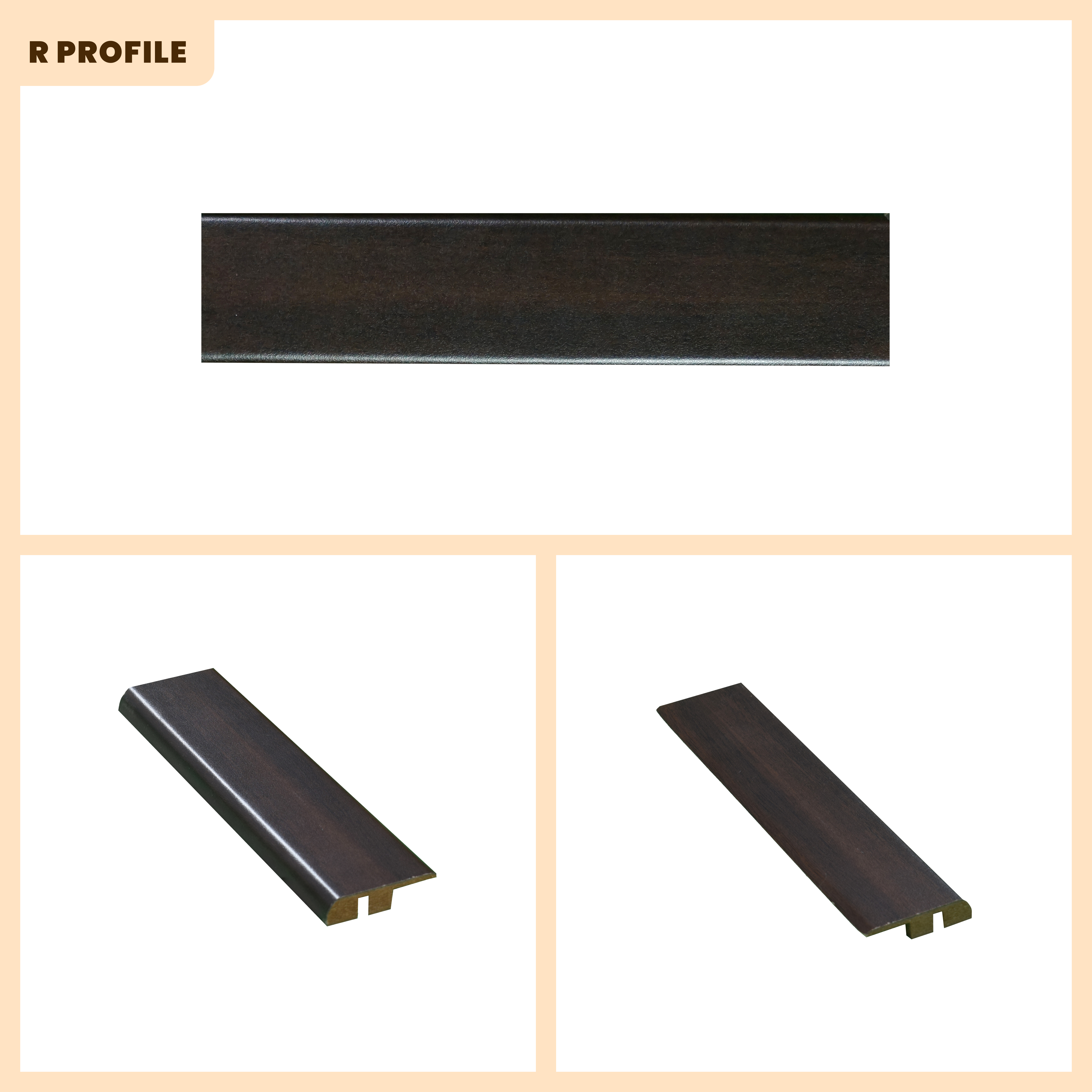MDF Reducer R Profile Edge Flow PM 00379 H | 8 ft x 12 mm x 12 mm | Compatible for Laminate Wood Floor LF 00275