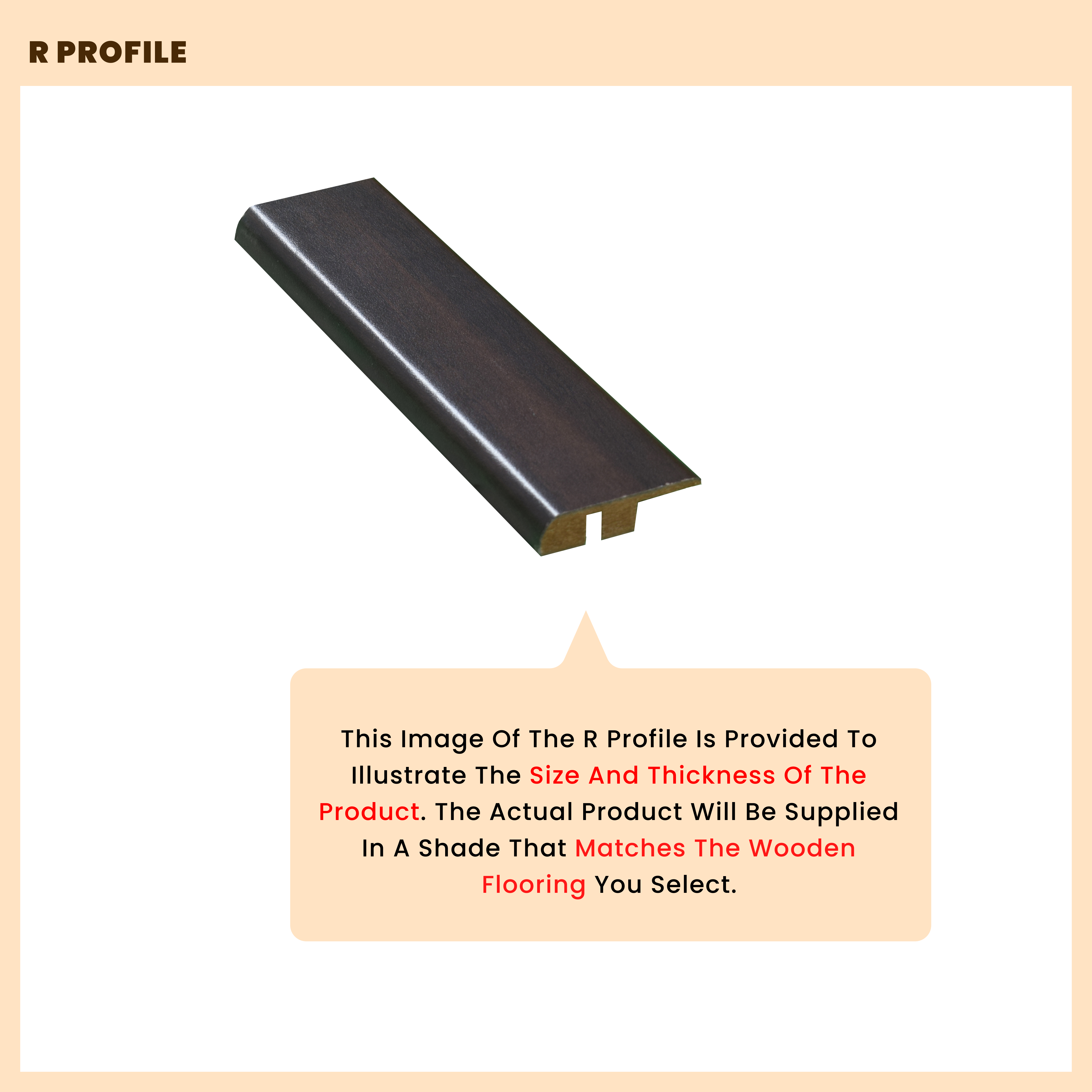 MDF Reducer R Profile Edge Flow PM 00379 H | 8 ft x 12 mm x 12 mm | Compatible for Laminate Wood Floor LF 00275