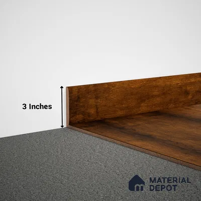 MDF Skirting Edge Flow PM 00377 E | 8 ft x 3 Inch | Compatible for Laminate Wood Floor LF 00280