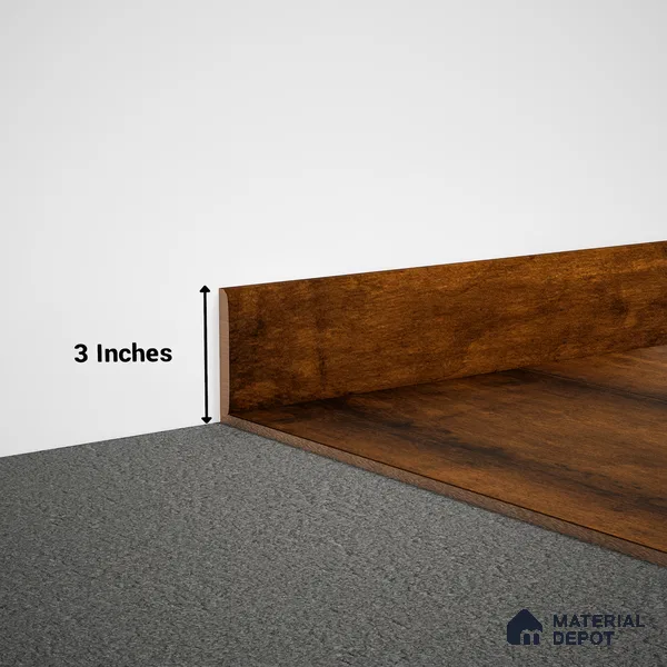 MDF Skirting Edge Flow PM 00377 E | 8 ft x 3 Inch | Compatible for Laminate Wood Floor LF 00280