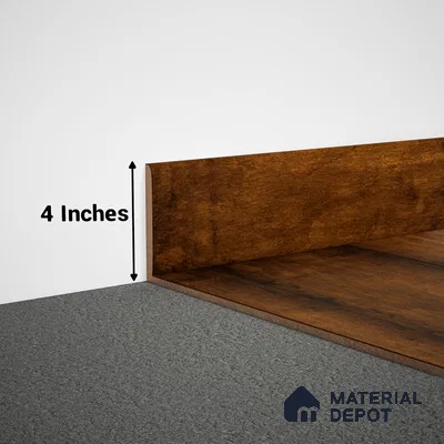 MDF Skirting Edge Flow PM 00377 G | 8 ft x 4 Inch | Compatible for Laminate Wood Floor LF 00280