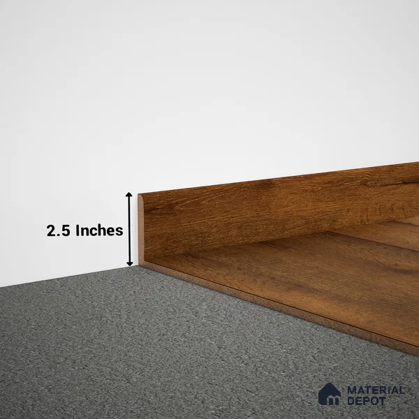MDF Skirting Aqua Lock PM 00400 D | 8 ft x 2.5 Inch | Compatible for Laminate Wood Floor LF 00283