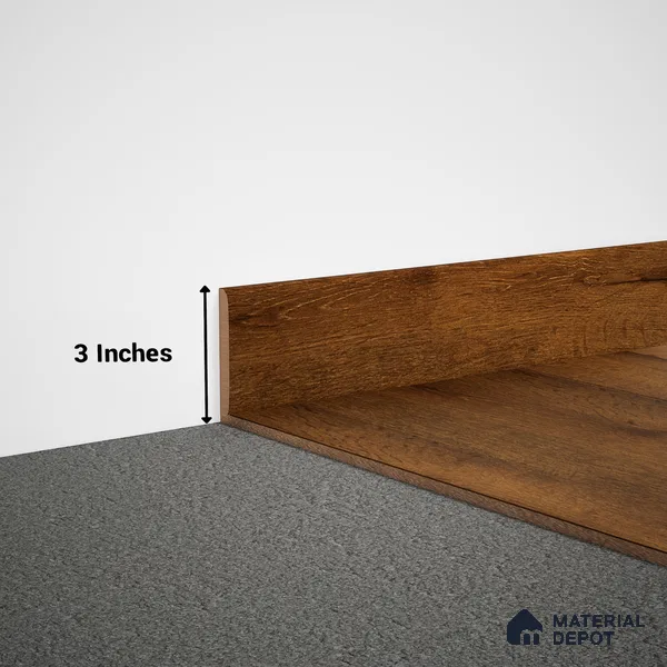 MDF Skirting Aqua Lock PM 00400 E | 8 ft x 3 Inch | Compatible for Laminate Wood Floor LF 00283