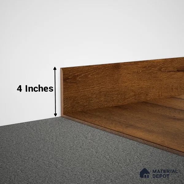 MDF Skirting Aqua Lock PM 00400 G | 8 ft x 4 Inch | Compatible for Laminate Wood Floor LF 00283