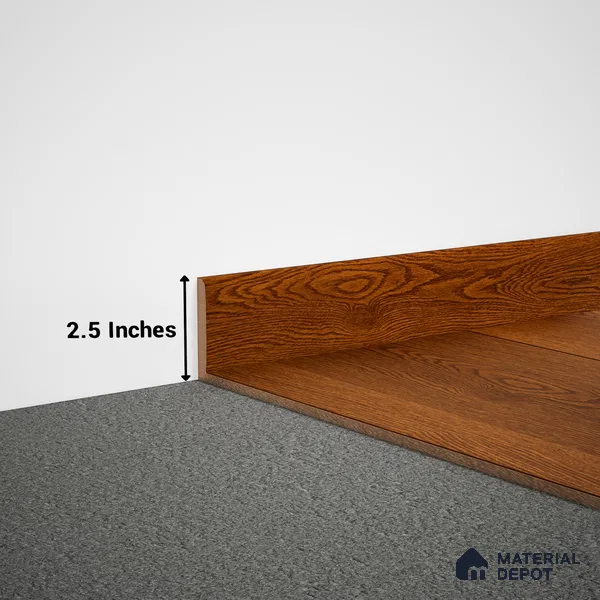 MDF Skirting Aqua Lock PM 00401 D | 8 ft x 2.5 Inch | Compatible for Laminate Wood Floor LF 00284