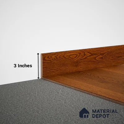 MDF Skirting Aqua Lock PM 00401 E | 8 ft x 3 Inch | Compatible for Laminate Wood Floor LF 00284