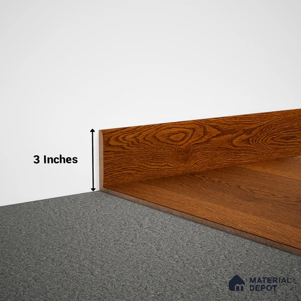 MDF Skirting Aqua Lock PM 00401 E | 8 ft x 3 Inch | Compatible for Laminate Wood Floor LF 00284