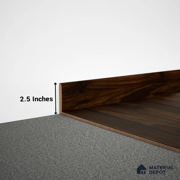 MDF Skirting Aqua Lock PM 00402 D | 8 ft x 2.5 Inch | Compatible for Laminate Wood Floor LF 00285