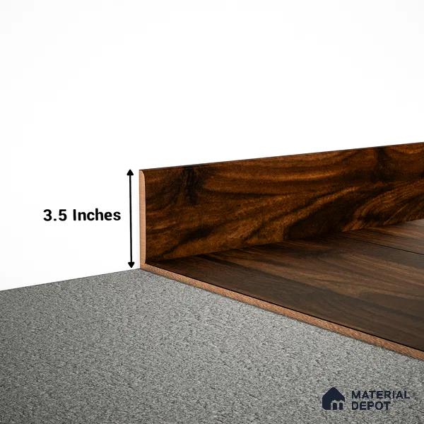 MDF Skirting Aqua Lock PM 00402 F | 8 ft x 3.5 Inch | Compatible for Laminate Wood Floor LF 00285