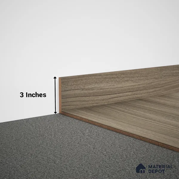 MDF Skirting Aqua Lock PM 00404 E | 8 ft x 3 Inch | Compatible for Laminate Wood Floor LF 00287