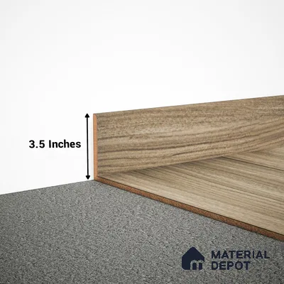 MDF Skirting Aqua Lock PM 00404 F | 8 ft x 3.5 Inch | Compatible for Laminate Wood Floor LF 00287