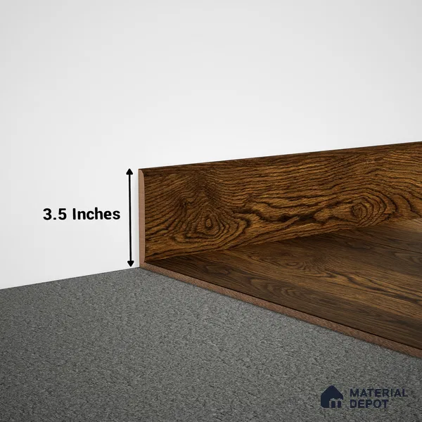 MDF Skirting Aqua Lock PM 00406 F | 8 ft x 3.5 Inch | Compatible for Laminate Wood Floor LF 00289