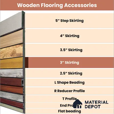 WPC Skirting Stone Core TF 00429 B | 8 ft x 3 Inch x 12 mm | Compatible for SPC Floor VF 00123
