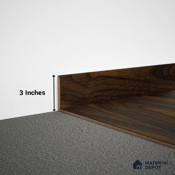 MDF Skirting Herringbone PM 00388 E | 8 ft x 3 Inch | Compatible for Laminate Wood Floor LF 00293