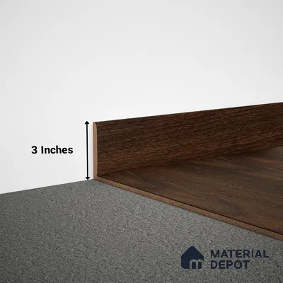 MDF Skirting Herringbone PM 00390 E | 8 ft x 3 Inch | Compatible for Laminate Wood Floor LF 00294
