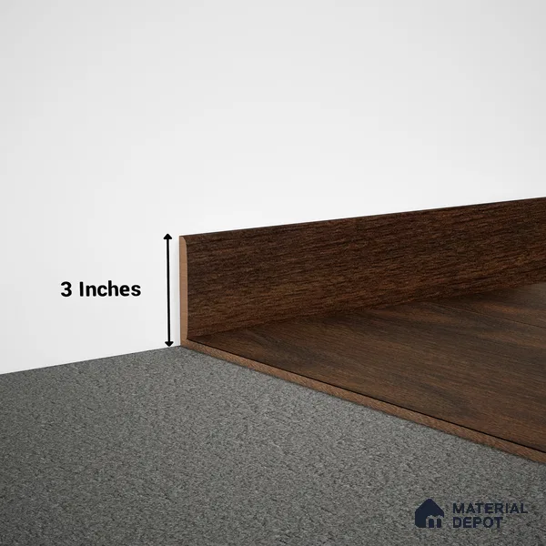 MDF Skirting Herringbone PM 00390 E | 8 ft x 3 Inch | Compatible for Laminate Wood Floor LF 00294