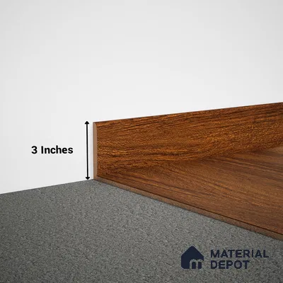MDF Skirting Herringbone PM 00392 E | 8 ft x 3 Inch | Compatible for Laminate Wood Floor LF 00295