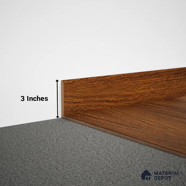 MDF Skirting Herringbone PM 00392 E | 8 ft x 3 Inch | Compatible for Laminate Wood Floor LF 00295