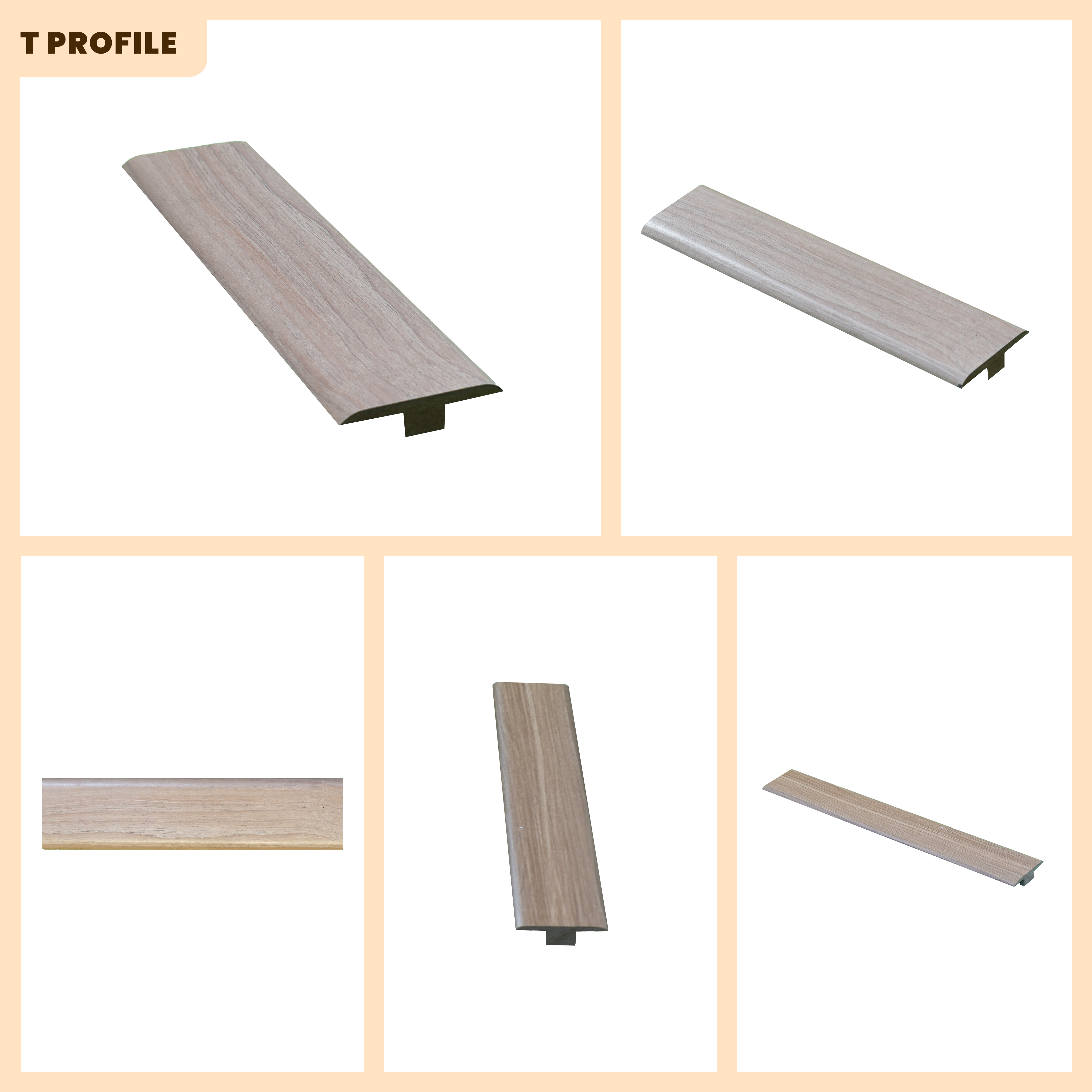MDF T Profile Herringbone PM 00392 M | 8 ft x 12 mm x 12 mm | Compatible for Laminate Wood Floor LF 00295