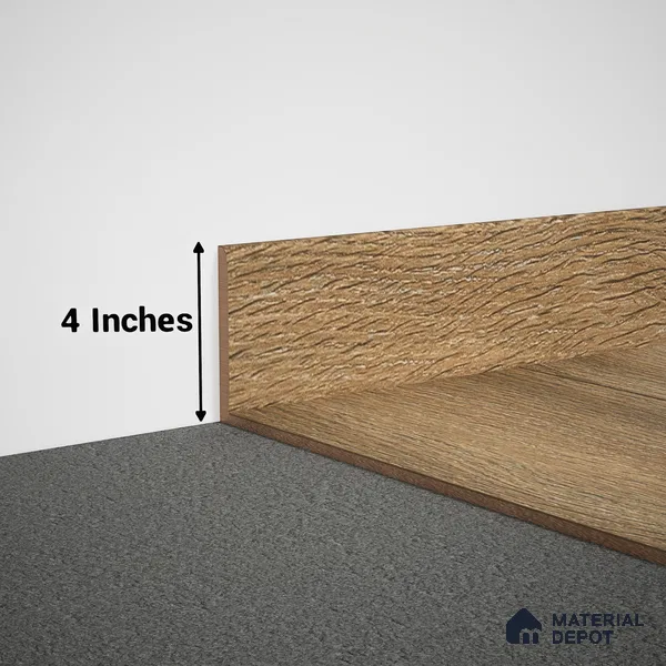 MDF Skirting Herringbone PM 00394 G | 8 ft x 4 Inch | Compatible for Laminate Wood Floor LF 00296