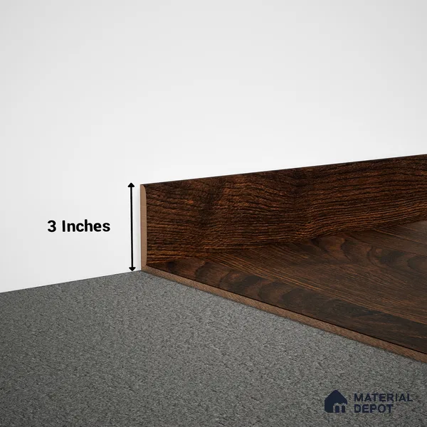 MDF Skirting Herringbone PM 00396 E | 8 ft x 3 Inch | Compatible for Laminate Wood Floor LF 00297