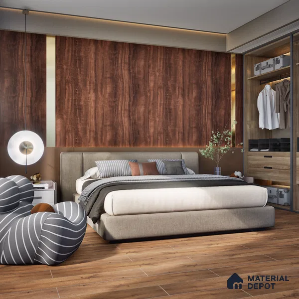HDF Laminate Wood Floor EIR Finish Aqua Lock LF 00283 | 4 ft x 8 inch x 8 mm | AC4 Grade | Arc Click With Wax Coating | U Groove | Water Proof | Suitable for Flooring, Living Room, Bedroom