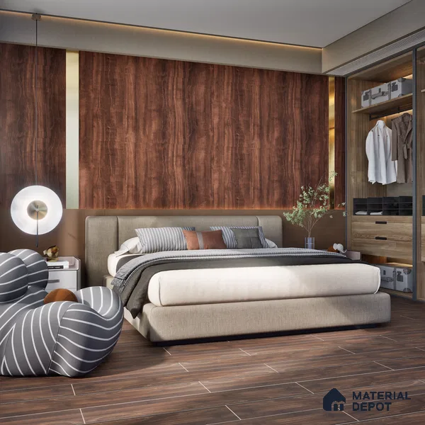 HDF Laminate Wood Floor EIR Finish Aqua Lock LF 00285 | 4 ft x 8 inch x 8 mm | AC4 Grade | Arc Click With Wax Coating | U Groove | Water Proof | Suitable for Flooring, Living Room, Bedroom