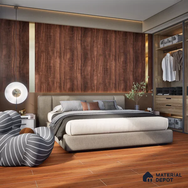 HDF Laminate Wood Floor EIR Finish Aqua Lock LF 00286 | 4 ft x 8 inch x 8 mm | AC4 Grade | Arc Click With Wax Coating | U Groove | Water Proof | Suitable for Flooring, Living Room, Bedroom