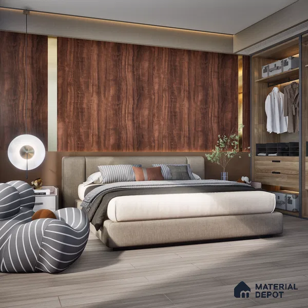 HDF Laminate Wood Floor EIR Finish Aqua Lock LF 00287 | 4 ft x 8 inch x 8 mm | AC4 Grade | Arc Click With Wax Coating | U Groove | Water Proof | Suitable for Flooring, Living Room, Bedroom