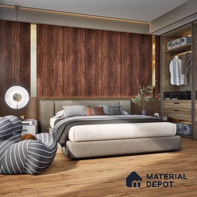 HDF Laminate Wood Floor EIR Finish Aqua Lock LF 00288 | 4 ft x 8 inch x 8 mm | AC4 Grade | Arc Click With Wax Coating | U Groove | Water Proof | Suitable for Flooring, Living Room, Bedroom