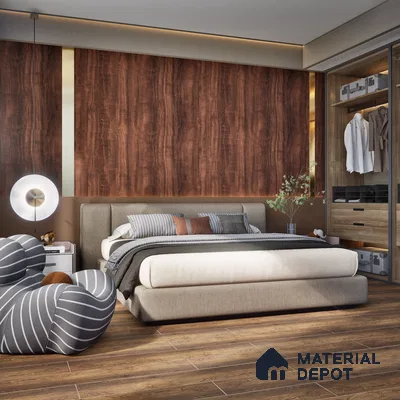 HDF Laminate Wood Floor EIR Finish Aqua Lock LF 00289 | 4 ft x 8 inch x 8 mm | AC4 Grade | Arc Click With Wax Coating | U Groove | Water Proof | Suitable for Flooring, Living Room, Bedroom