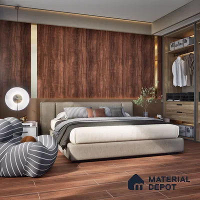 HDF Laminate Wood Floor EIR Finish Aqua Lock LF 00290 | 4 ft x 8 inch x 8 mm | AC4 Grade | Arc Click With Wax Coating | U Groove | Water Proof | Suitable for Flooring, Living Room, Bedroom