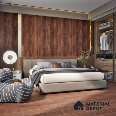 HDF Laminate Wood Floor EIR Finish Aqua Lock LF 00292 | 4 ft x 8 inch x 8 mm | AC4 Grade | Arc Click With Wax Coating | U Groove | Water Proof | Suitable for Flooring, Living Room, Bedroom
