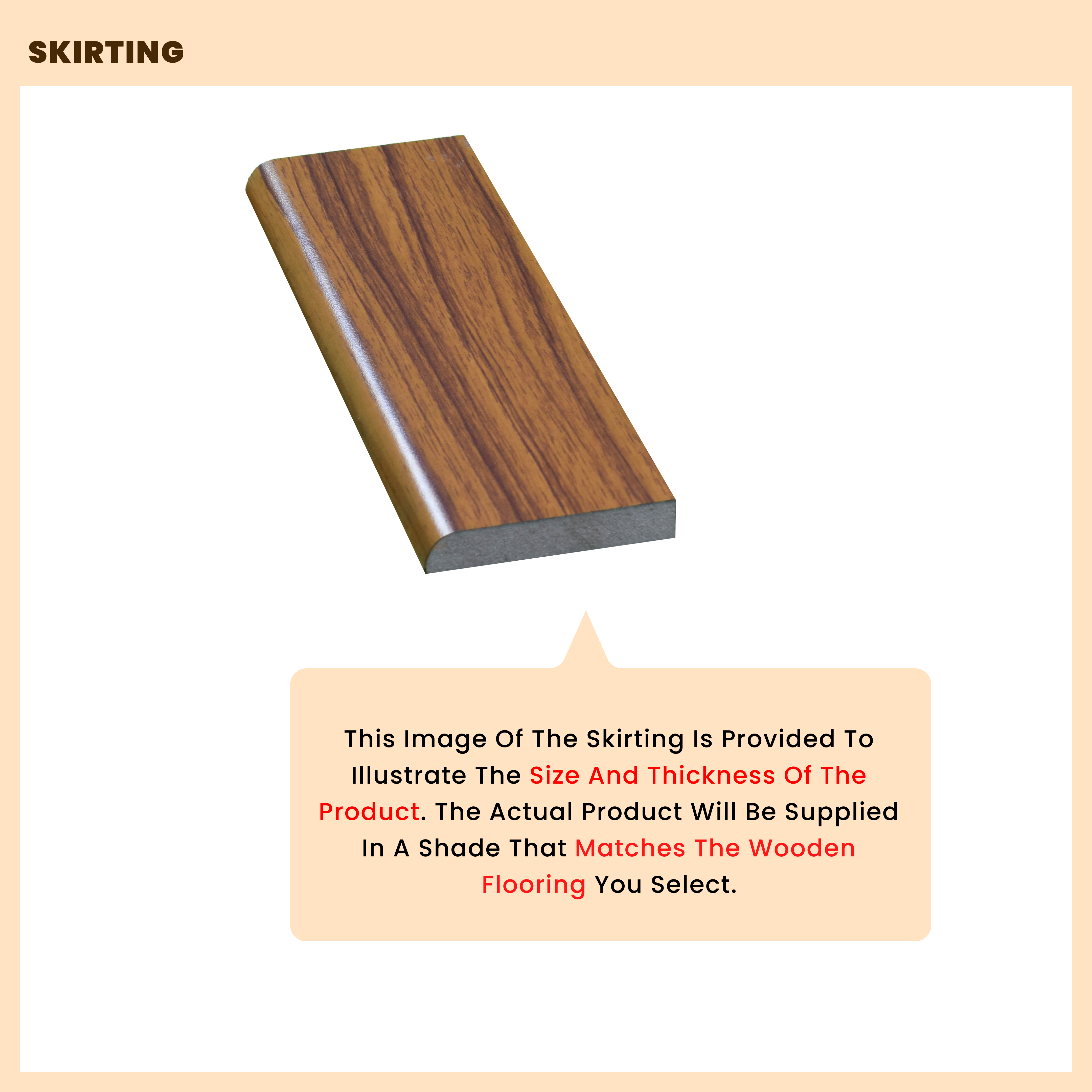 WPC Skirting Stone Core TF 00007 H | 8 ft x 4 Inch x 12 mm | Compatible for SPC Floor SP 00070